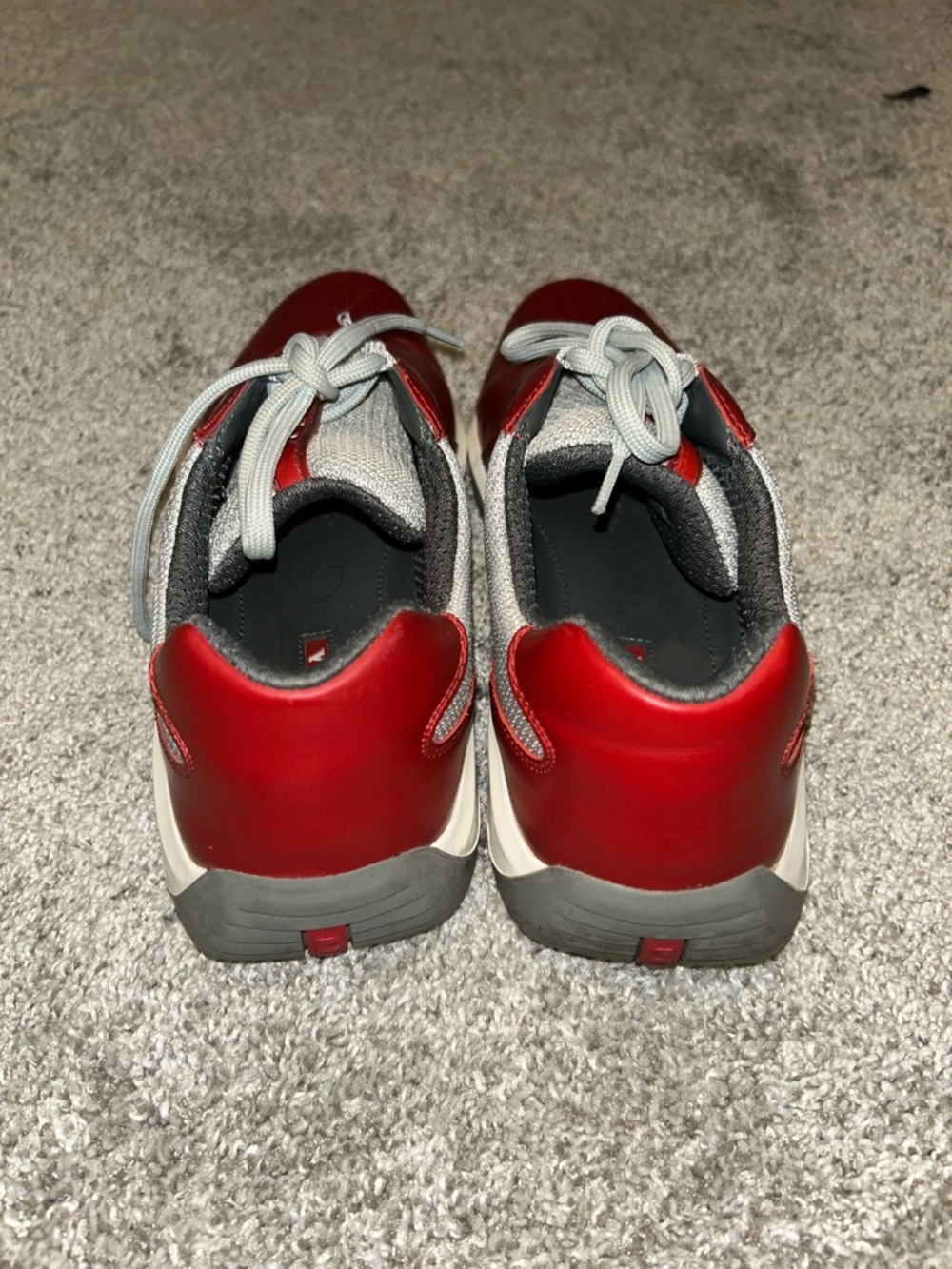 Prada Men’s Red and Gray Lace-Up Sneakers - Picture 2 of 4